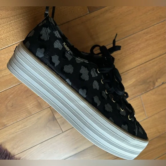 NEW Keds Women's Black Leopard Platform Sneakers Size 9 - Picture 6 of 10